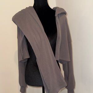 JuniorsWild Fable Gray Cropped Hoodie Jacket & Flare Sweatpants Set